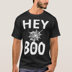 Spider Gift   Hey Boo Halloween Funny Spider Web T-Shirt