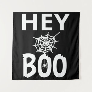 Spider Gift Hey Boo Halloween Funny Spider Web Tapestry
