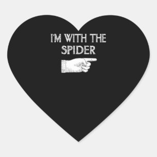 Spider Gift   I'm With The Spider Costume Matching Heart Sticker