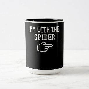 Spider Gift I'm With The Spider Costume Matching Two-Tone Coffee Mug