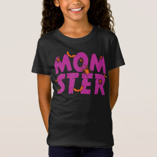 Spider Gift MOMSTER Spider Net And Bat Halloween T-Shirt