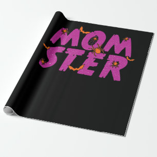 Spider Gift MOMSTER Spider Net And Bat Halloween Wrapping Paper