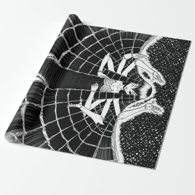 Spider Gift | Spider Lover Gift Wrapping Paper (Unrolled)