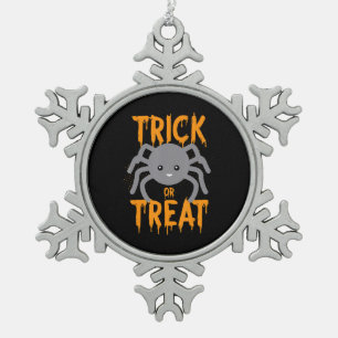 Spider Gift   Spider - Trick Or Treat- Halloween Snowflake Pewter Christmas Ornament