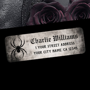 Spider gritty grunge Halloween return address