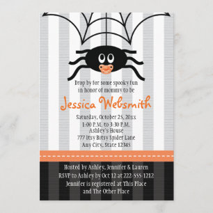 Spider Halloween Baby Shower Invitations