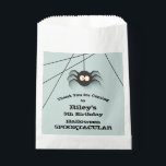 Spider Halloween Birthday Party  Favour Bags<br><div class="desc">A creepy black spider hanging from his web,  these party favour bags are fun for Halloween birthday party treat bags for any age,  just change the wording to fit your occasion. MATCHING items in our store.</div>