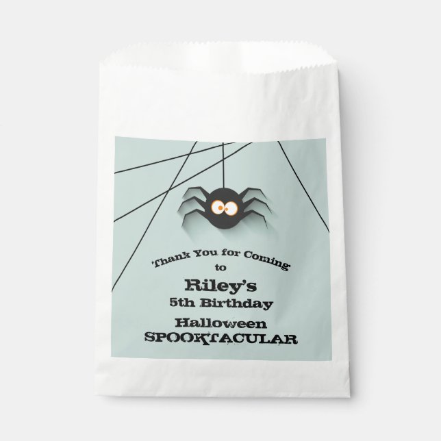 Spider Halloween Birthday Party  Favour Bags (Front)