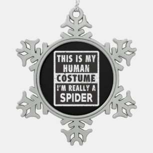 Spider Halloween Costume Funny Spider Costume Gift Snowflake Pewter Christmas Ornament