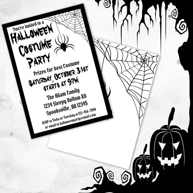 Spider Halloween Costume Party Invitation (Creator Uploaded)