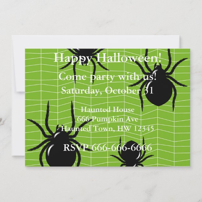 Spider Halloween Invitation (Front)