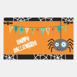 Spider Halloween Kids Rectangular Sticker