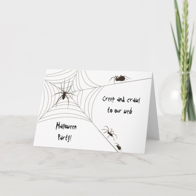 Spider Halloween Party Card (Front)