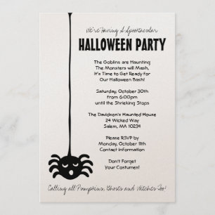 Spider Halloween Party Invitation