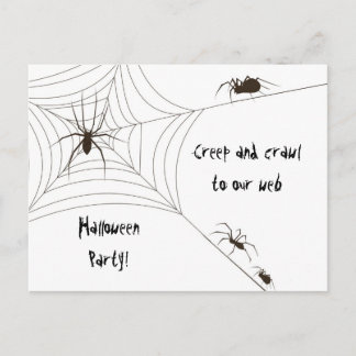 Spider Halloween Party Invitation Postcard