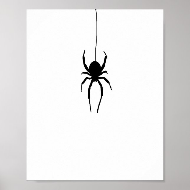Spider Hanging Spider Web Halloween Painting Poster (Front)