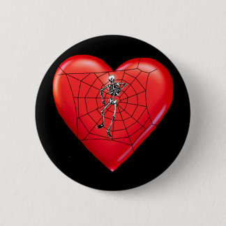 Spider Heart 6 Cm Round Badge