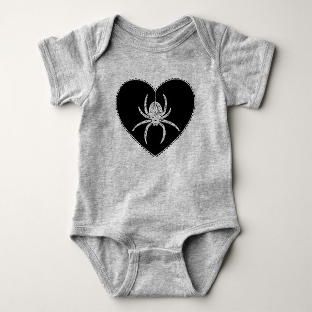Spider Heart Baby Bodysuit (Front)