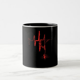 Spider Heartbeat Halloween Party Red And Bloody Two-Tone Coffee Mug