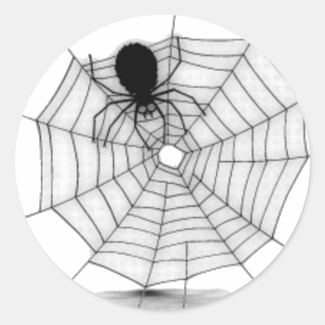 Spider in his Web Classic Round Sticker (Front)