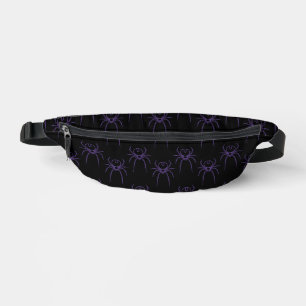 Spider in Purple and Black Bum Bags