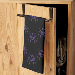 Spider in Purple and Black Tea Towel