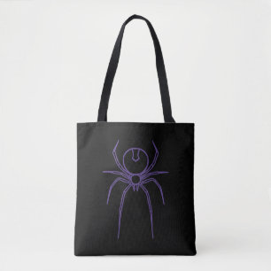 Spider in Purple and Black Tote Bag