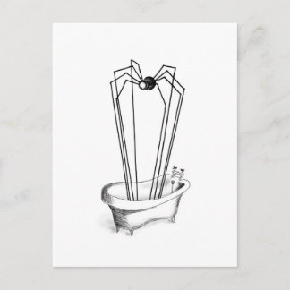 Spider in the Bath Postcard