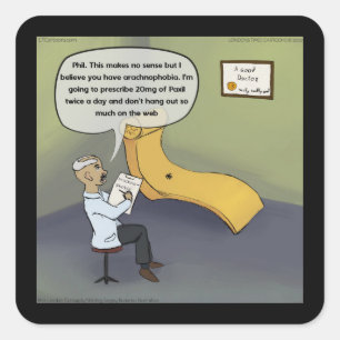 Spider In Therapy For Arachnophobia Square Sticker