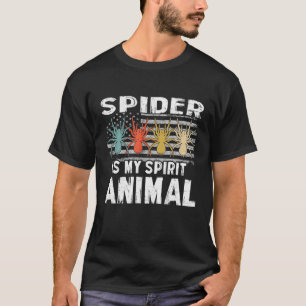 Spider Is My Spririt Animal Vintage American Flag T-Shirt