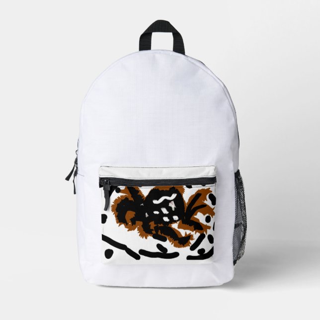 Spider Latte love Printed Backpack (Front)