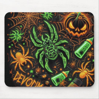 Spider Lightning Green Mouse Pad