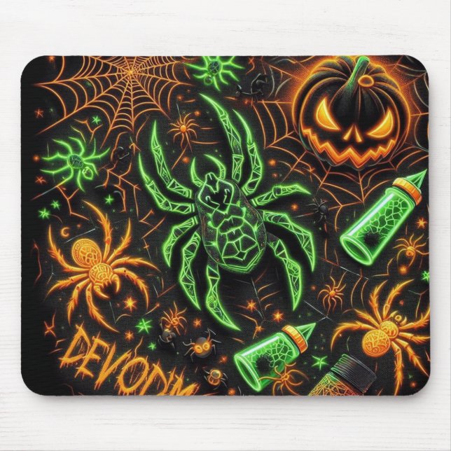Spider Lightning Green Mouse Pad (Front)