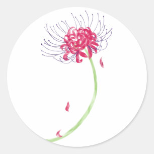 Spider Lily Classic Round Sticker