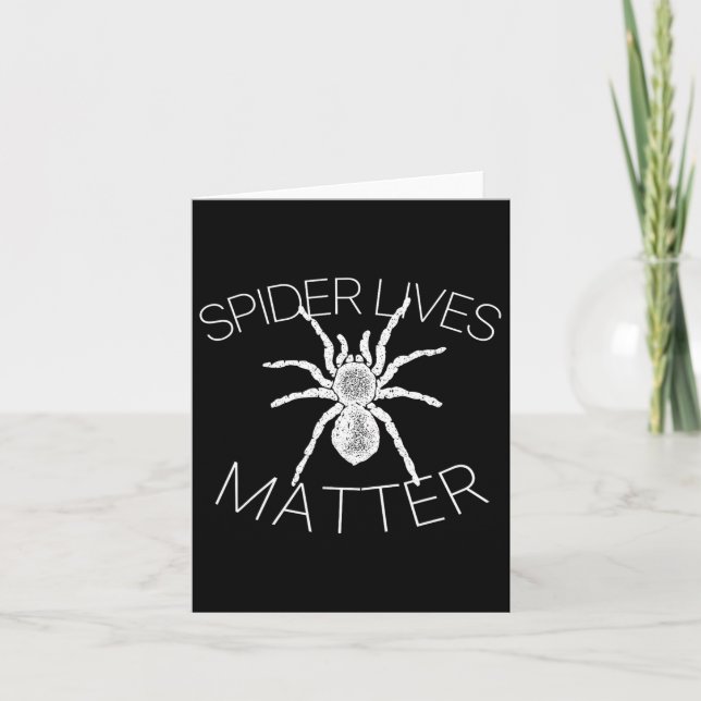 Spider Lives Problem Funny Insect Meme T Shirt  Card (Front)