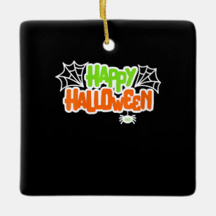 Spider Lovers Happy Halloween Colourful Cute Spide Ceramic Ornament