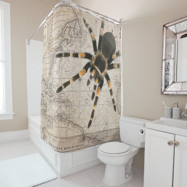 Spider Map Shower Curtain (In Situ)