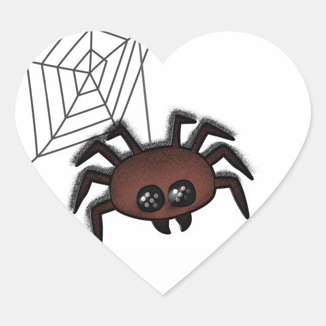 Spider Me Halloween Heart Sticker (Front)