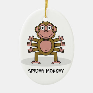 Spider Monkey Ceramic Tree Decoration