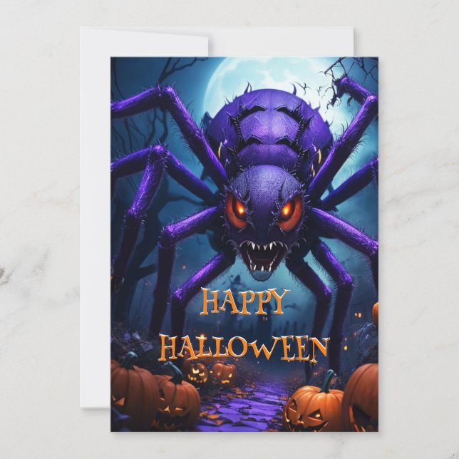 Spider Monster Halloween Party Invitation (Front)