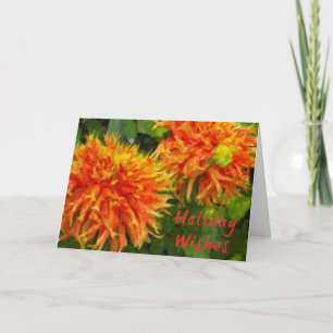 Spider Mum Floral Holiday Card
