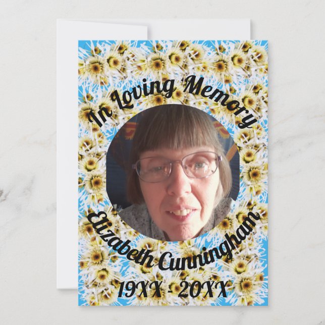 Spider Mum Loving Memory Photo Memorial Card (Front)
