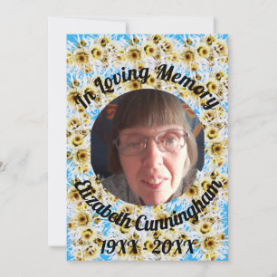 Spider Mum Loving Memory Photo Memorial Card