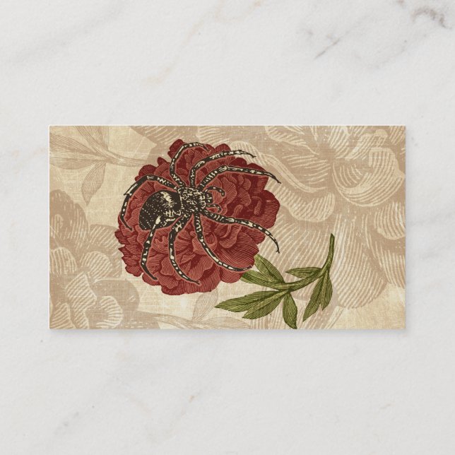 Spider On Flower Business Card (Back)