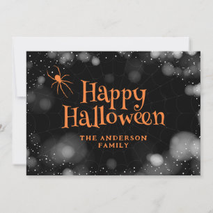 Spider on The Web Happy Halloween Card
