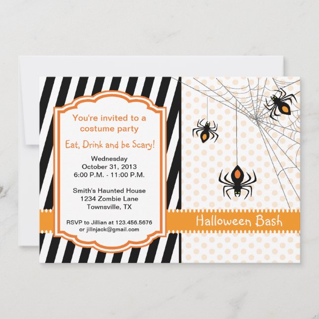 Spider Party Invitation (Front)