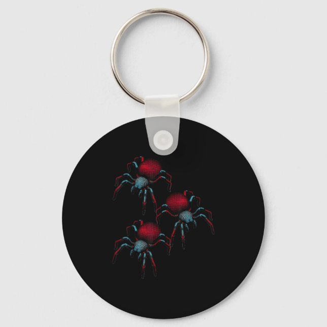 Spider Phobia Spider 3d Woman Women Man Child Girl Key Ring (Front)