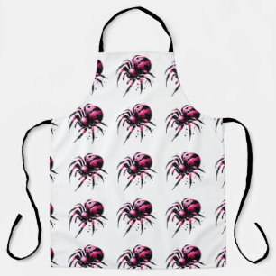 spider pink halloween apron