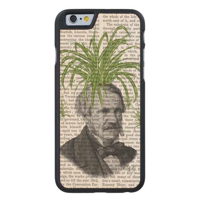 Spider Plant Head Carved Wood iPhone Case (Back)