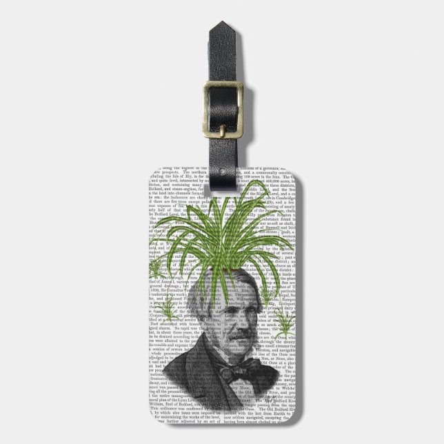 Spider Plant Head Luggage Tag (Front Vertical)